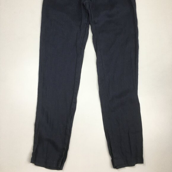 NOVU Dark Blue 100% Linen Drawstring Tapered Leg Soft Jogger Pant - Picture 7 of 10